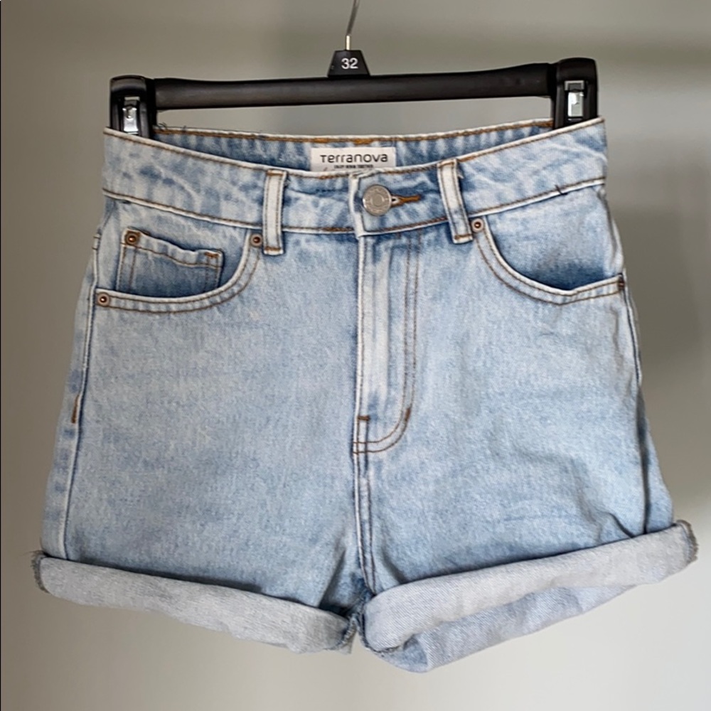 High waisted jean shory